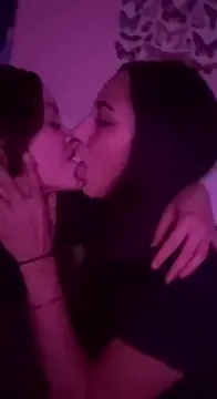 Gulping wet spit girlskissing